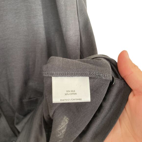 Eileen Fisher Gray Silk Blend Lightweight Cardigan Sz S - Picture 3 of 5